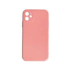 Capa de Silicone com Moldura de Câmera para Apple iPhone 12 Rosa Capa de Silicone com Moldura de Câmera para Apple iPhone 12 Rosa